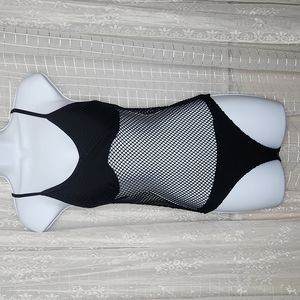 2/$25 or 3/$30 Black One Piece Swim Suit W/ Mesh Middle Racer Back SzS
